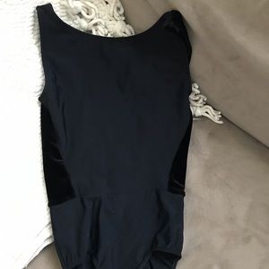 Black Eleve Velvet Back Leotard